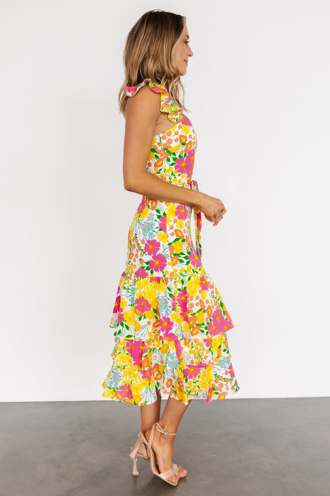 Dani Ruffle Tiered Midi Dress | Multi Floral