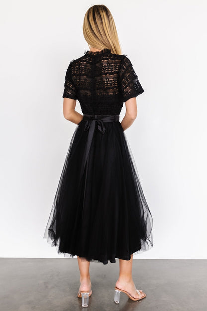 Darcy Tulle Midi Dress | Black