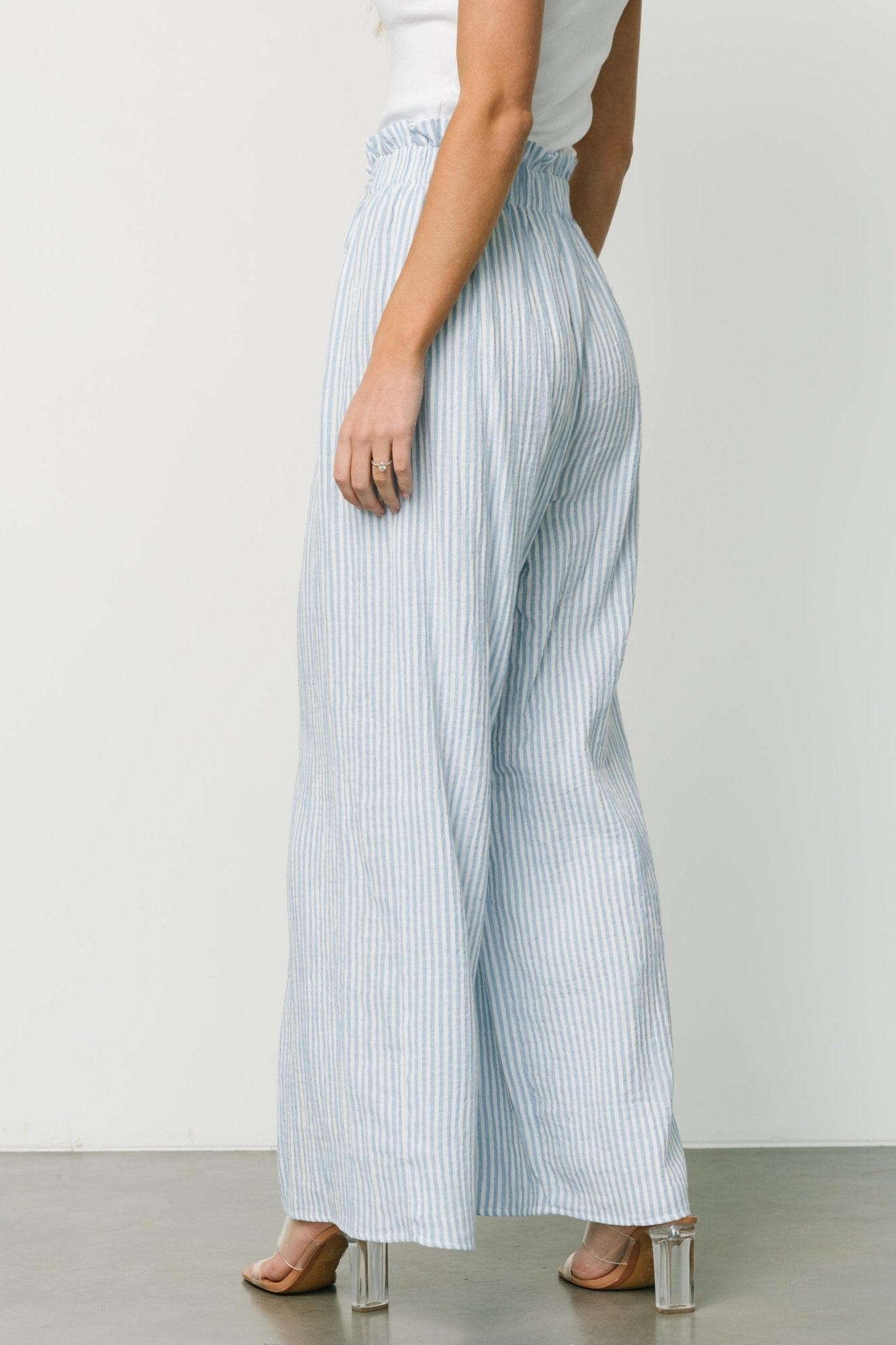 Delphi Wide Leg Pants | Blue Stripe