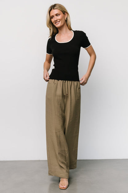 Dena Ribbed Top | Black + White