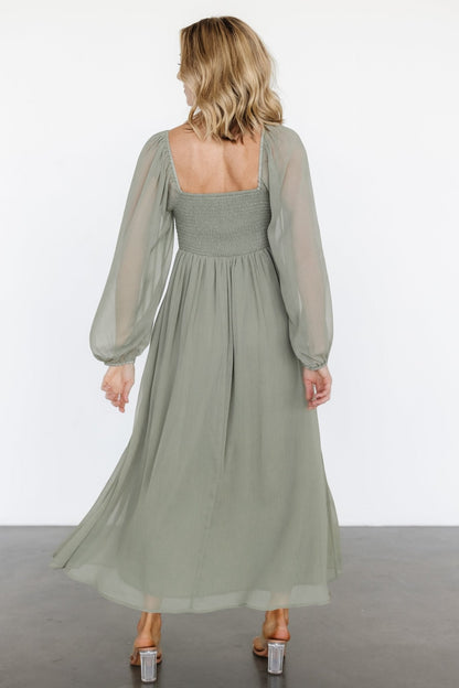 Dione Midi Dress | Dusty Olive