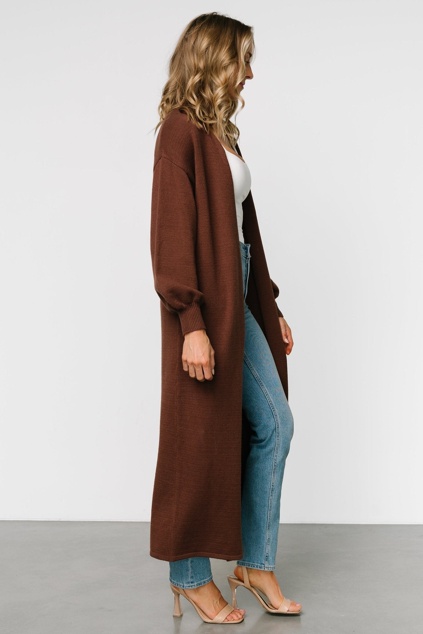 Ethel Long Cardigan | Dark Brown