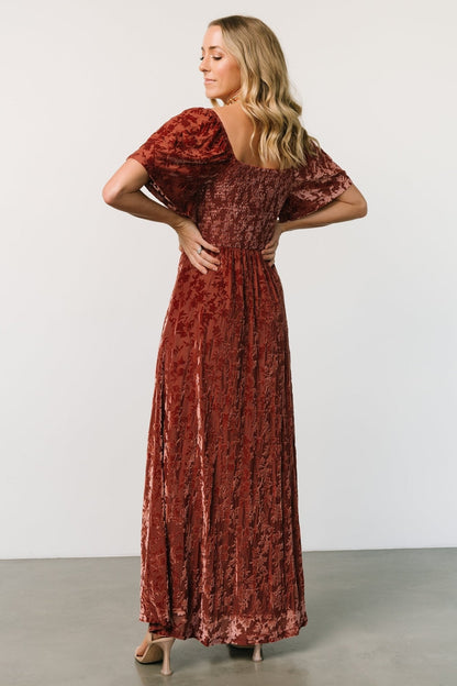 Everley Velvet Maxi Dress | Cinnamon
