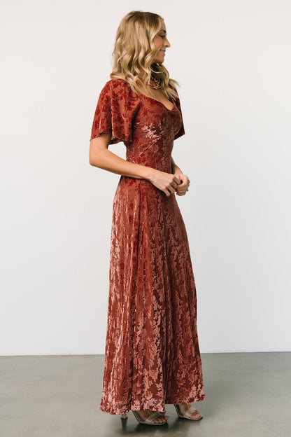 Everley Velvet Maxi Dress | Cinnamon