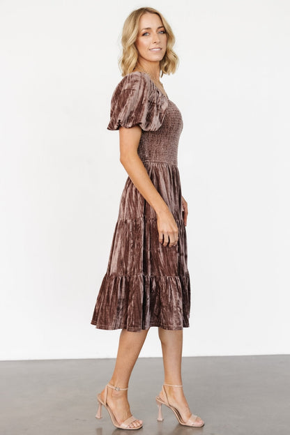 Fay Velvet Midi Dress | Cocoa