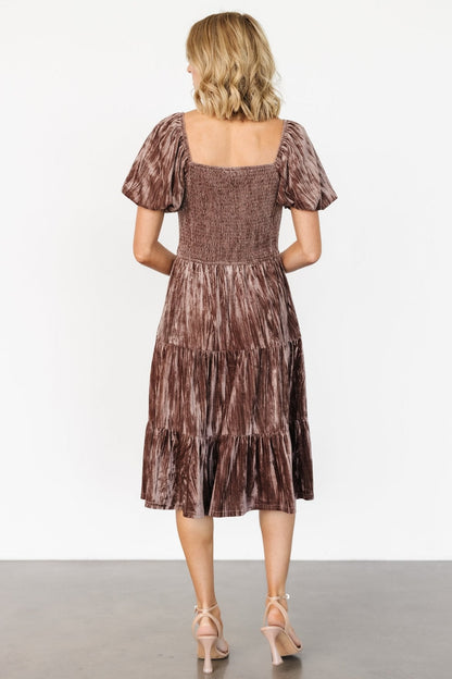 Fay Velvet Midi Dress | Cocoa