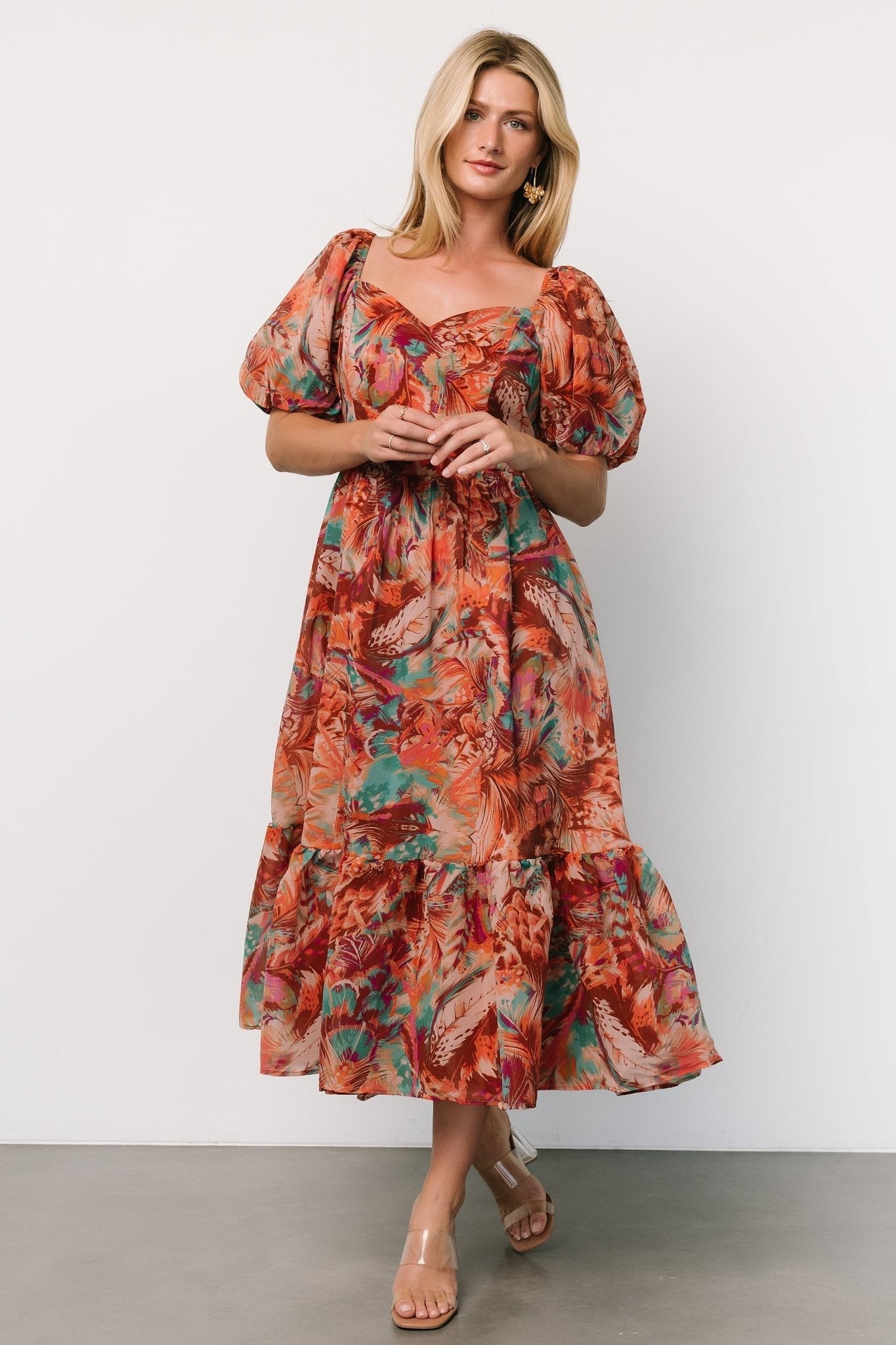 Ferentino Puff Sleeve Dress | Multi