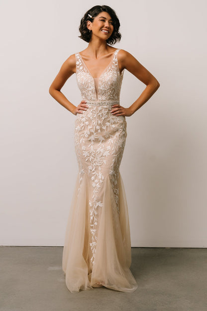 Fleurette Bridal Gown | Beige + Ivory