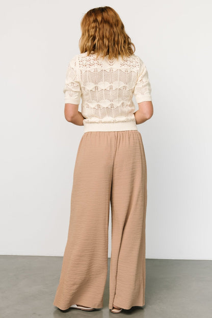 Florence Textured Pants | Beige
