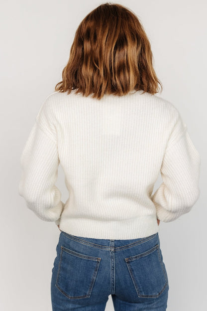 Frannie Knit Turtleneck Sweater | Cream