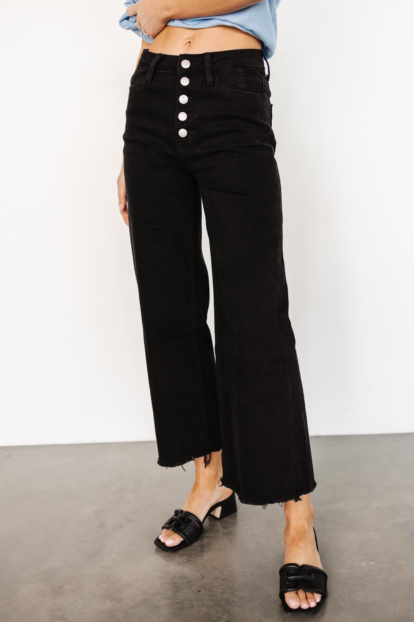 Georgie High Rise Wide Leg Jeans | Black