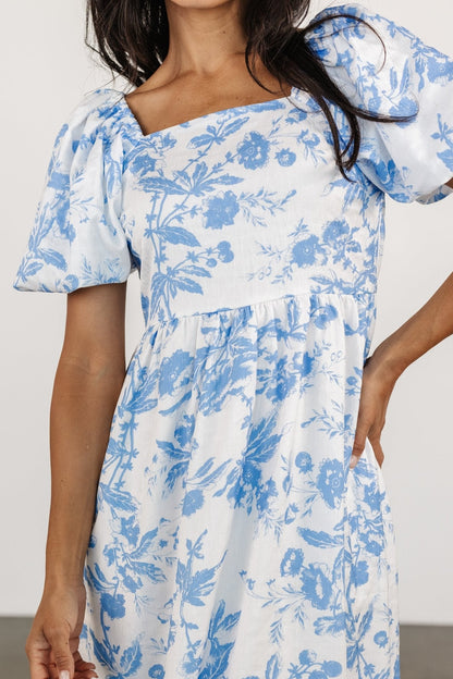 Graceland Maxi Dress | White + Blue Floral