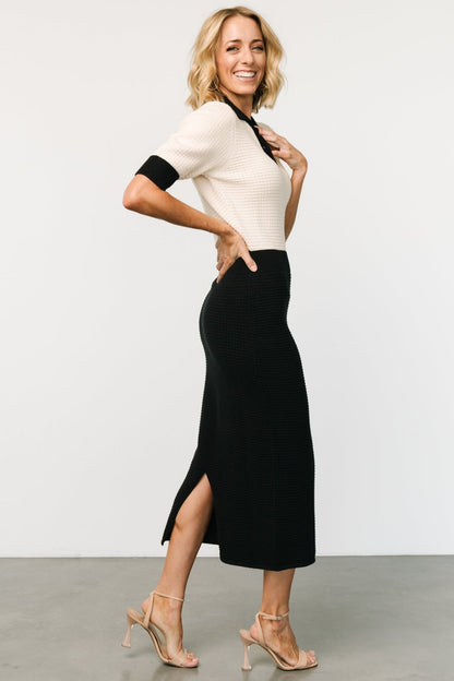 Gwendolyn Collared Midi Dress | Navy + Cream