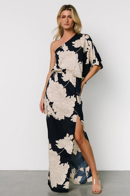 Halston Maxi Dress | Navy + Cream