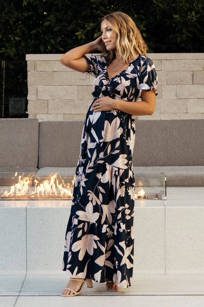 Hilaria Maxi Dress | Navy + Blush