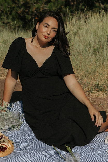 Indie Back Tie Dress | Black