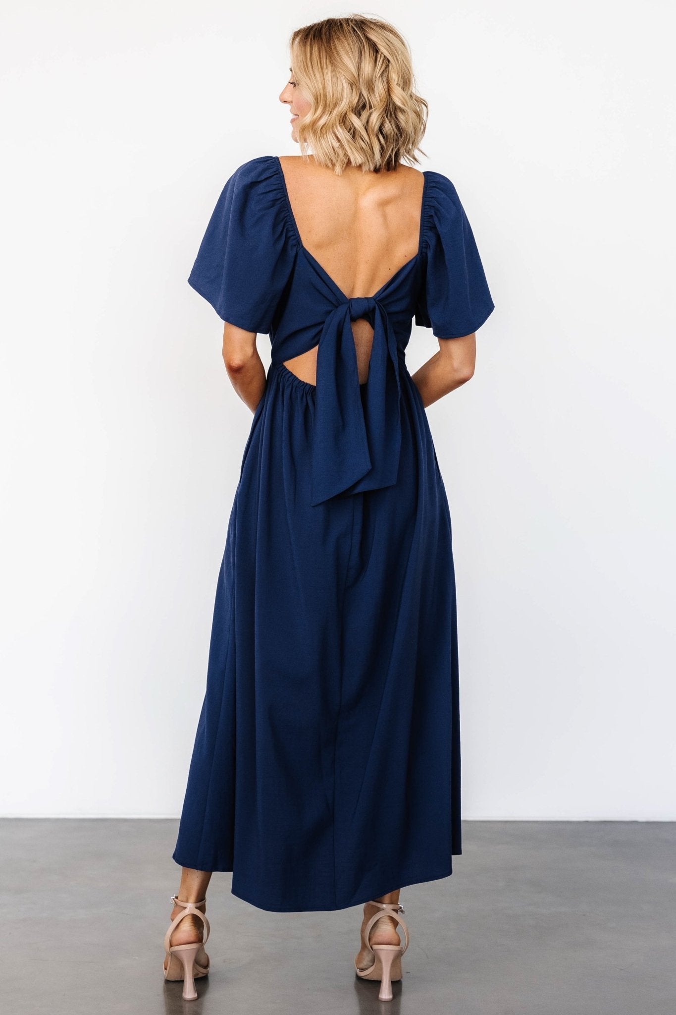 Indie Back Tie Dress | Navy