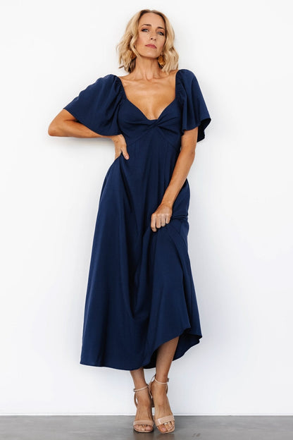 Indie Back Tie Dress | Navy