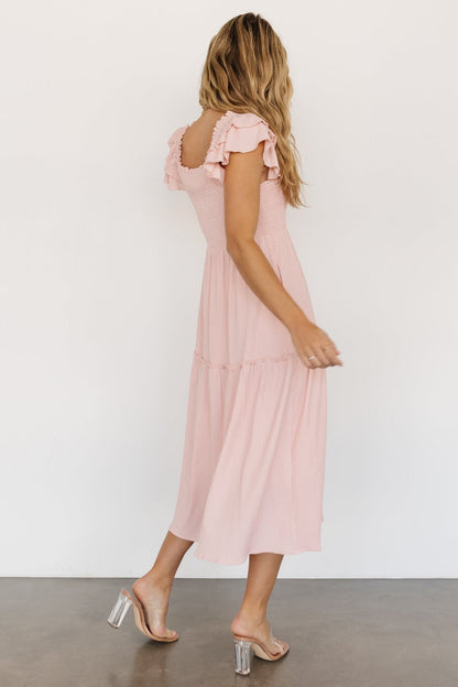 Jacie Smocked Midi Dress | Blush