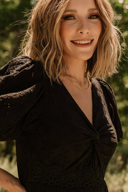 Jackie Eyelet Maxi Dress | Black