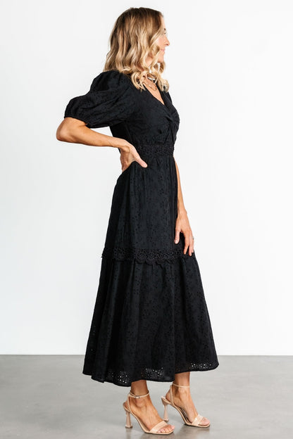 Jackie Eyelet Maxi Dress | Black