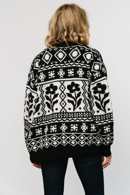Jackson Oversized Cardigan | Black Print