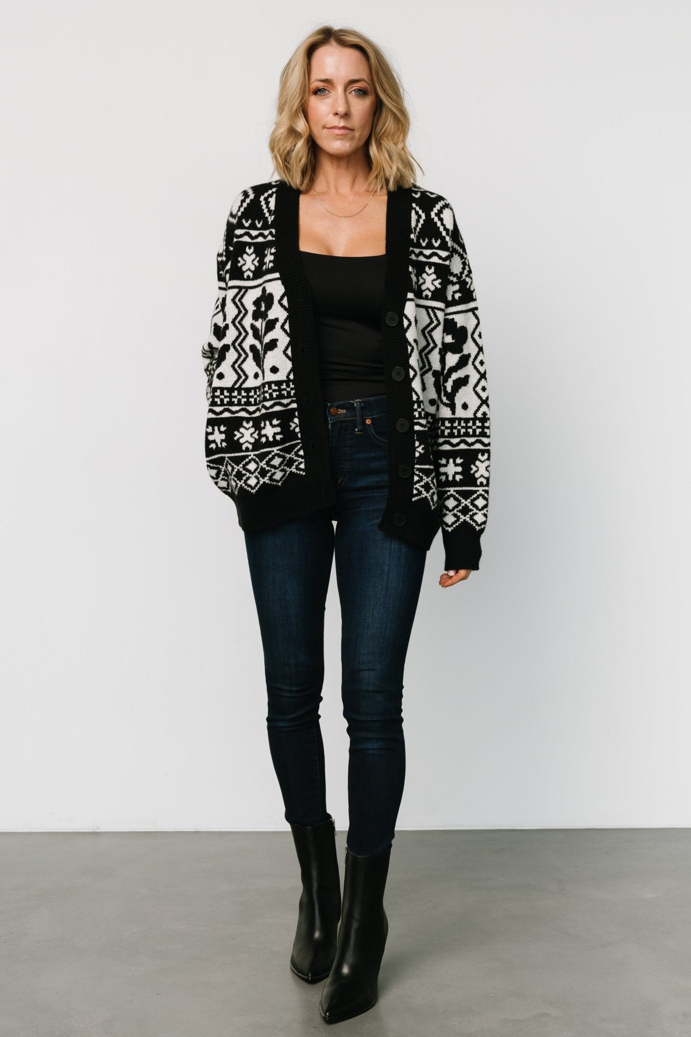 Jackson Oversized Cardigan | Black Print