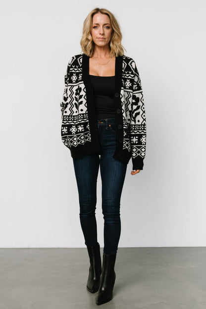 Jackson Oversized Cardigan | Black Print