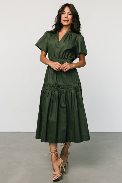 Jerrah Midi Dress | Deep Green