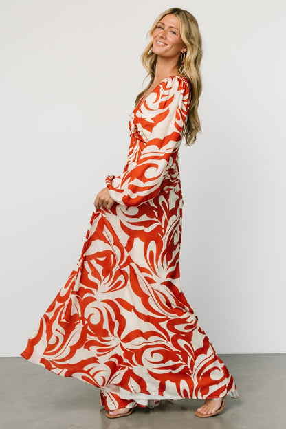 Jessica Maxi Dress | Cream + Rust