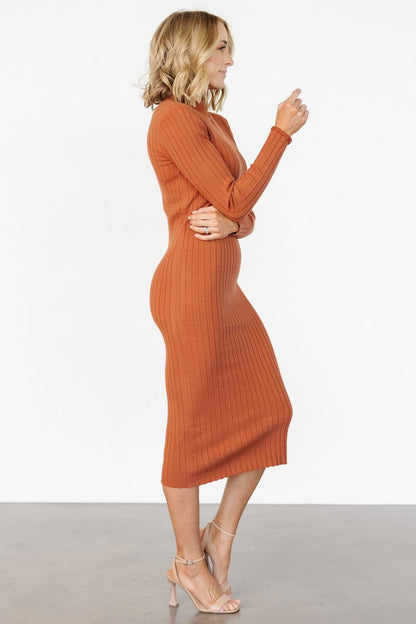 Jill Ribbed Midi Dress | Spice