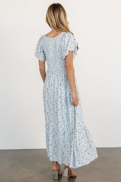 Joanie Smocked Dress | White + Sage