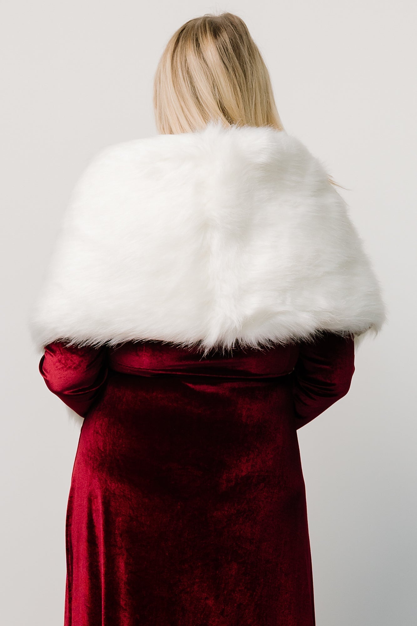 Jovie Faux Fur Shawl | Pearl