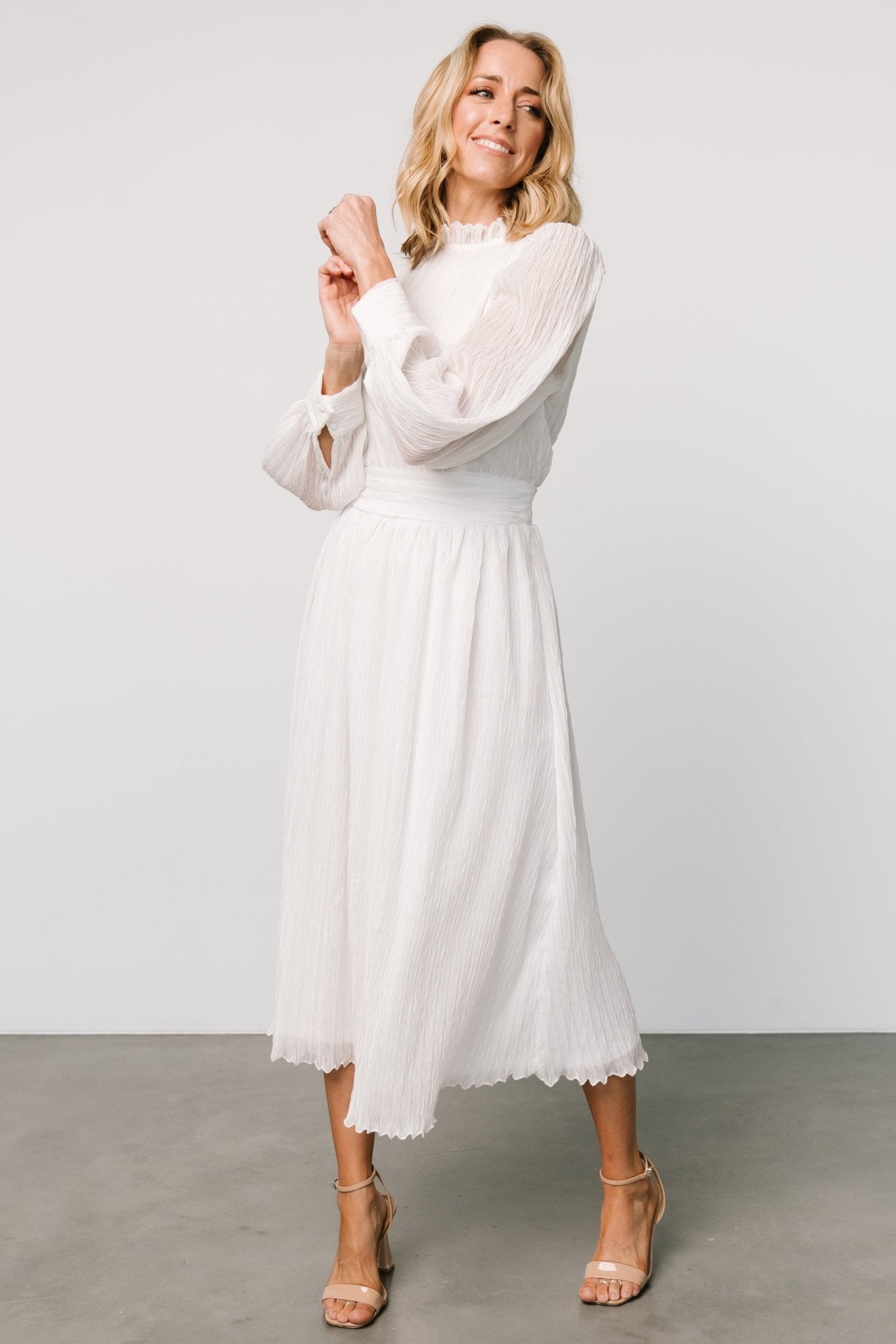 Julie Long Sleeve Dress | Off White