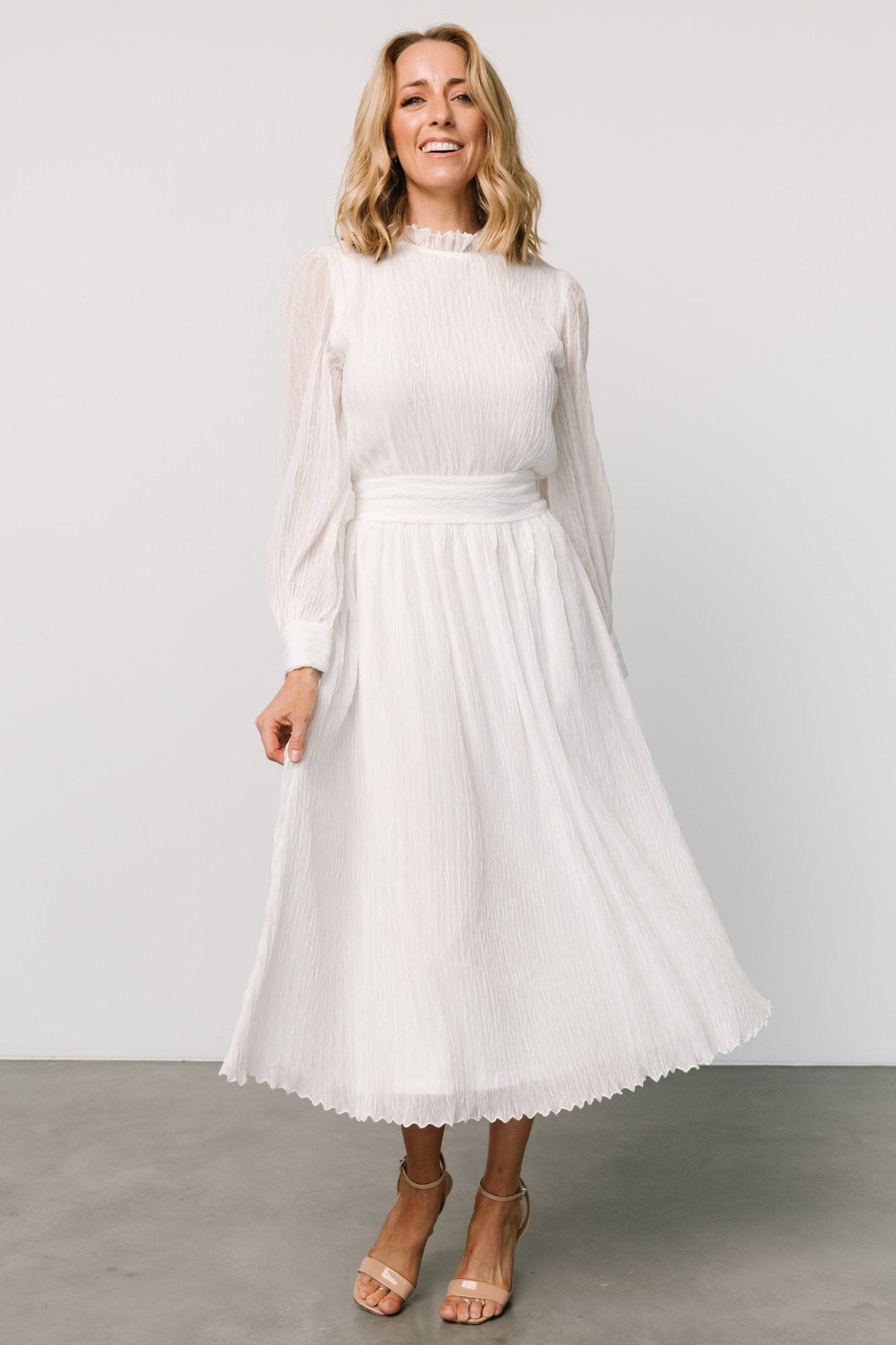 Julie Long Sleeve Dress | Off White