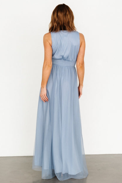 Kamila Tulle Maxi Dress | Whisper Blue