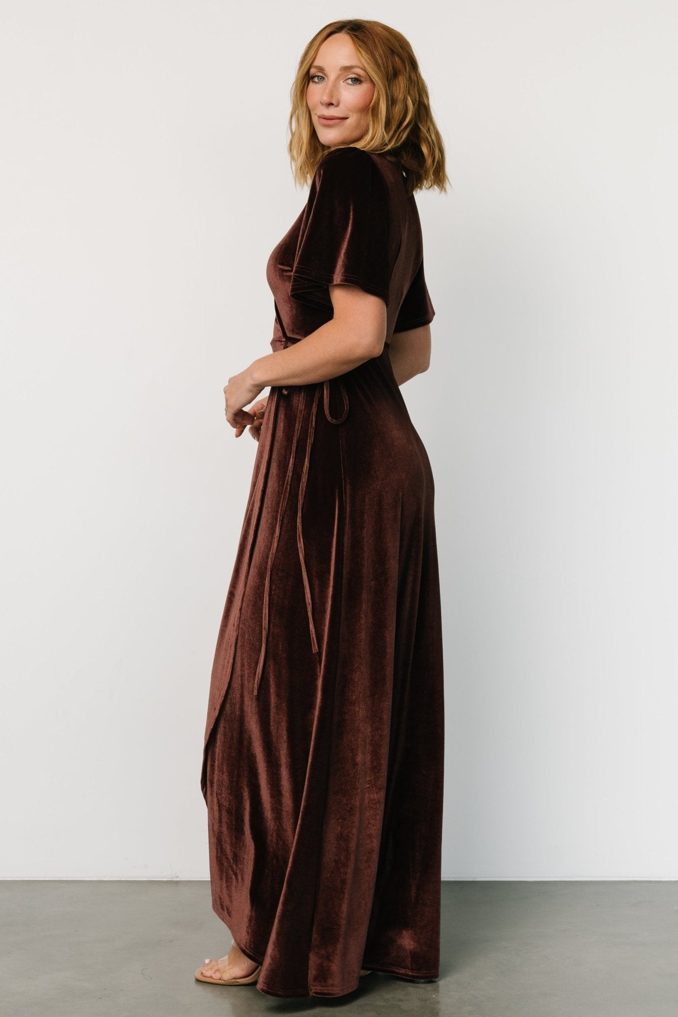 Katelyn Velvet Maxi Wrap Dress | Clove