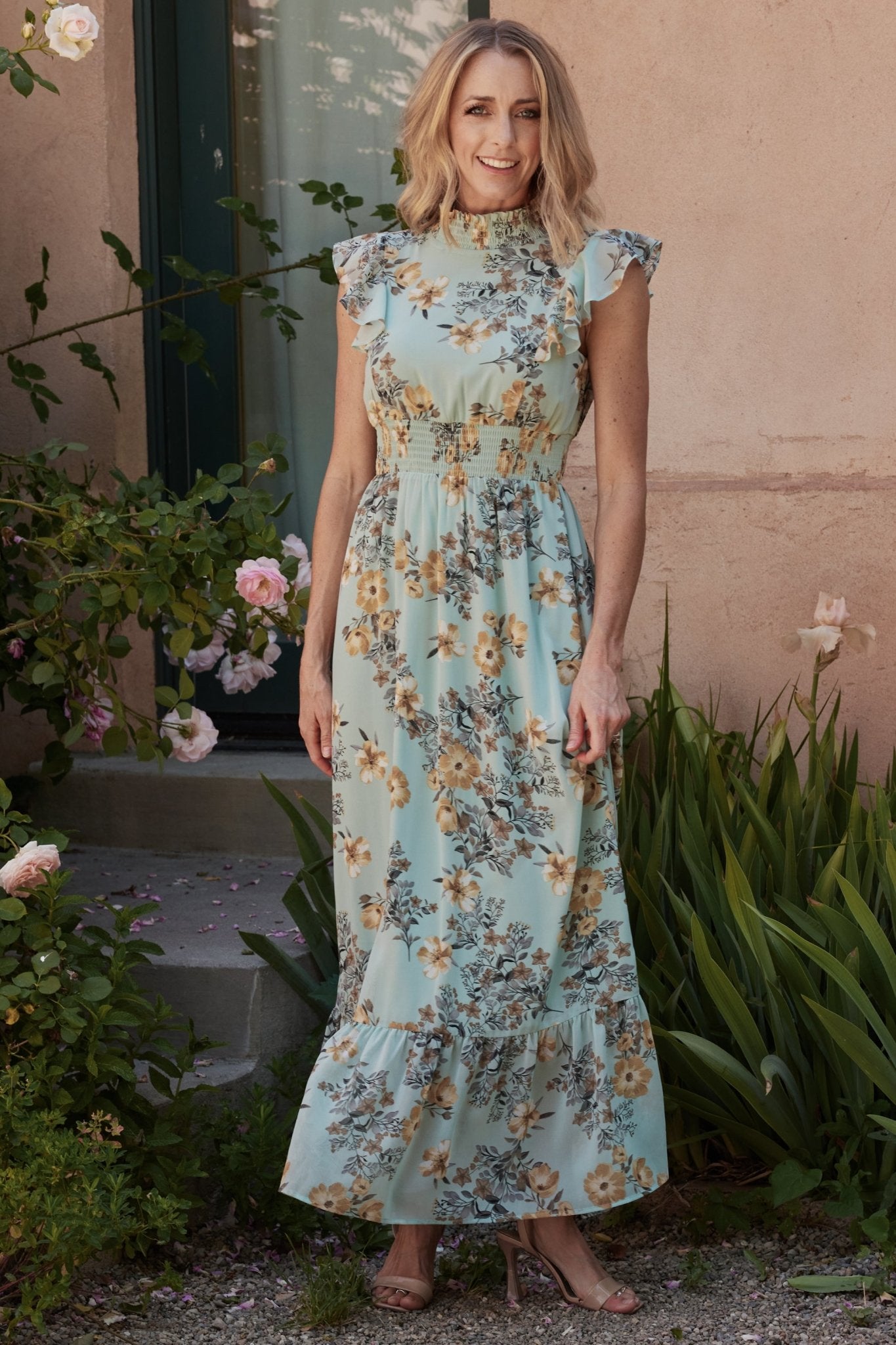 Kearny Ruffle Maxi Dress | Mint Floral