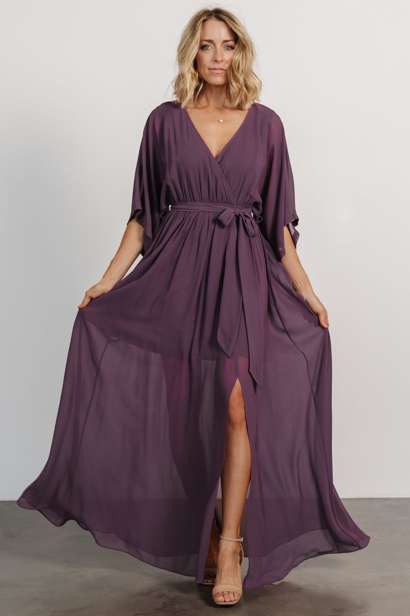 Kia Kimono Maxi Dress | Vintage Plum