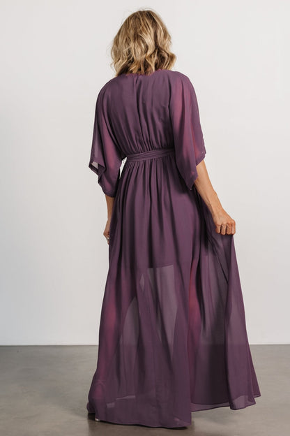 Kia Kimono Maxi Dress | Vintage Plum