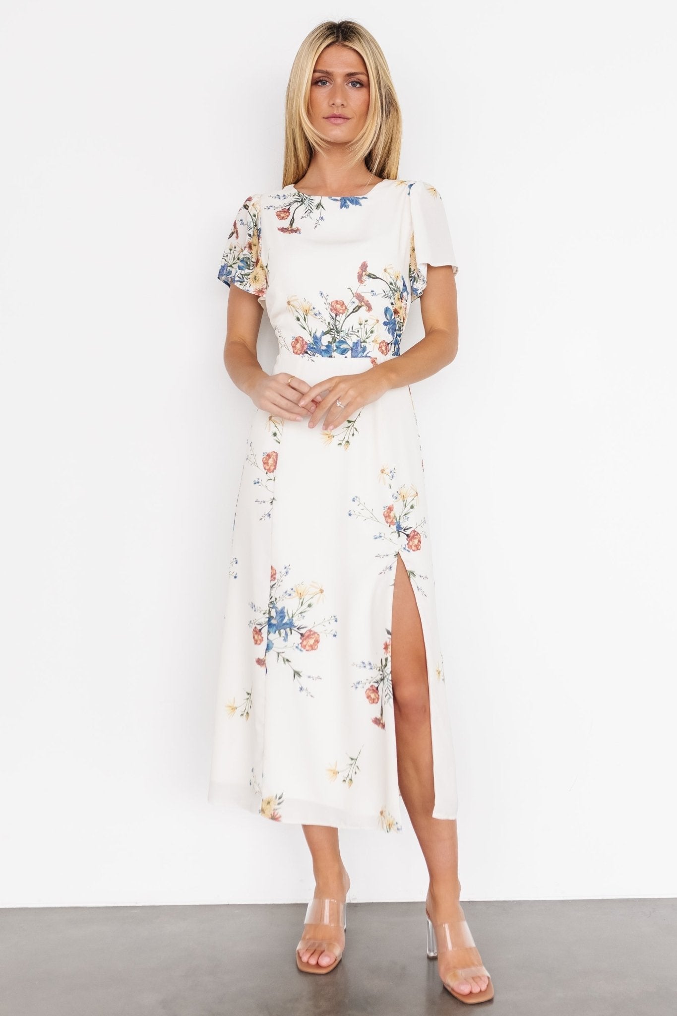 Kirsten Midi Dress | Cream Floral