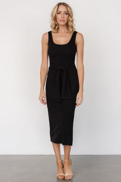 Kylee Front Tie Dress | Black