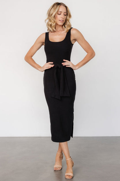 Kylee Front Tie Dress | Black