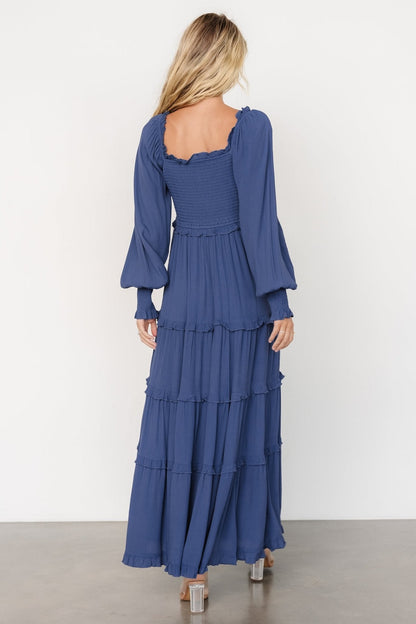 Lana Smocked Maxi Dress | Blue