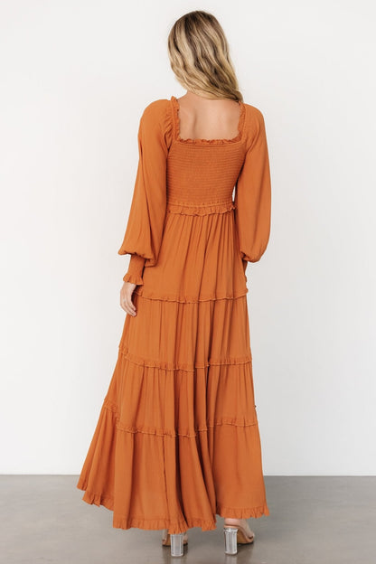 Lana Smocked Maxi Dress | Camel