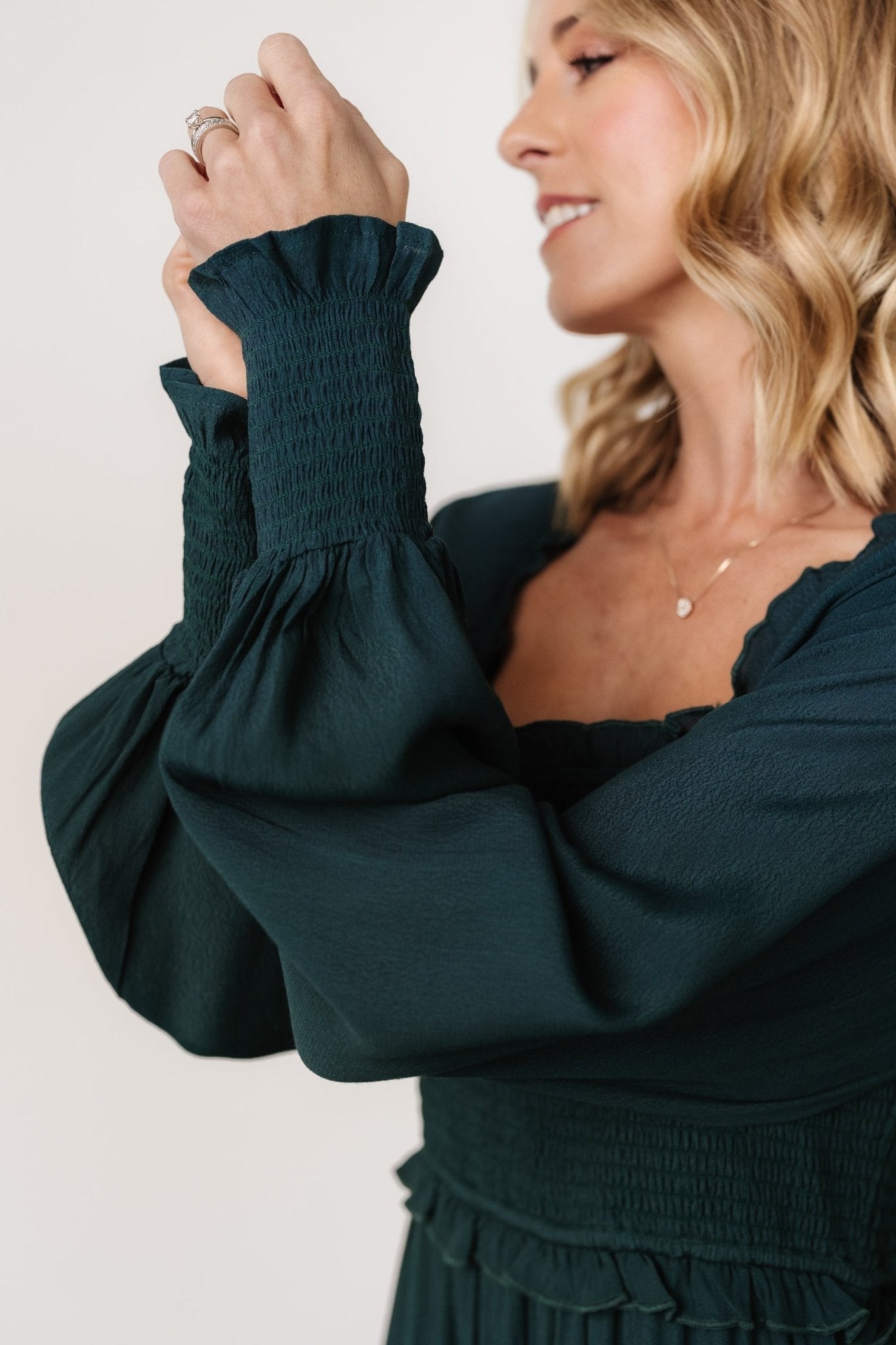Lana Smocked Maxi Dress | Dark Green