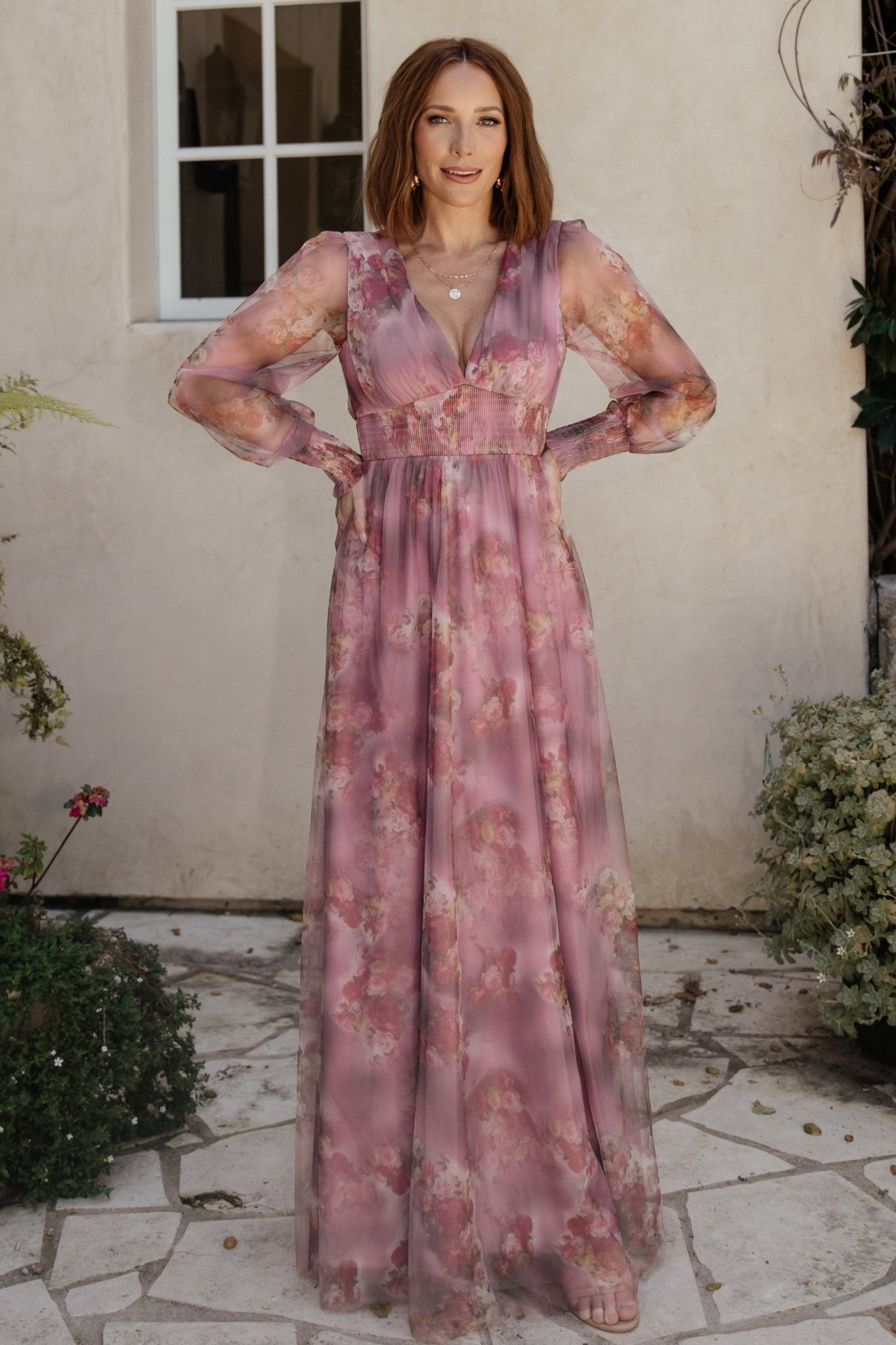 Layla Tulle Maxi Dress | Dusty Orchid Floral