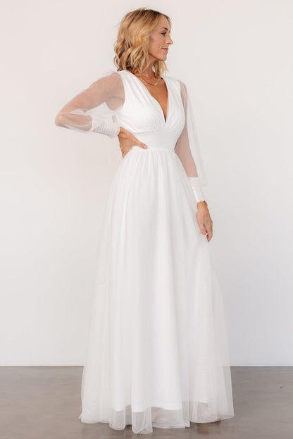 Layla Tulle Maxi Dress | White
