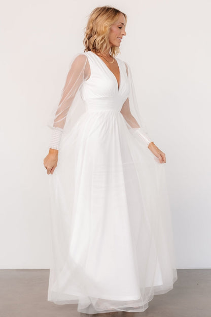 Layla Tulle Maxi Dress | White