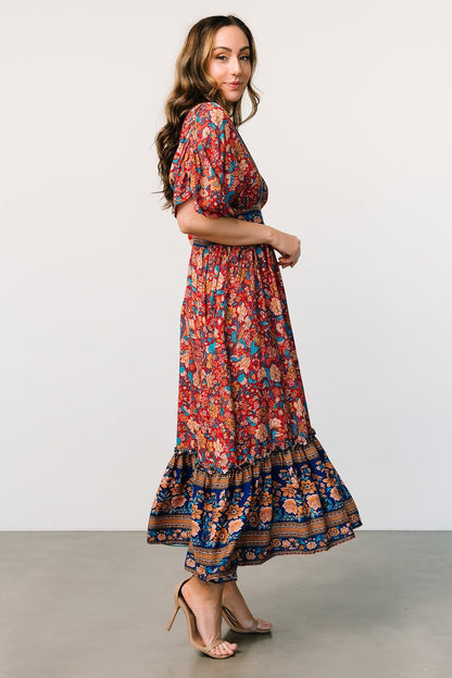 Leeanne Midi Dress | Red Multi Floral